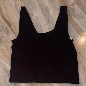 Black Ribbed Tank Top
